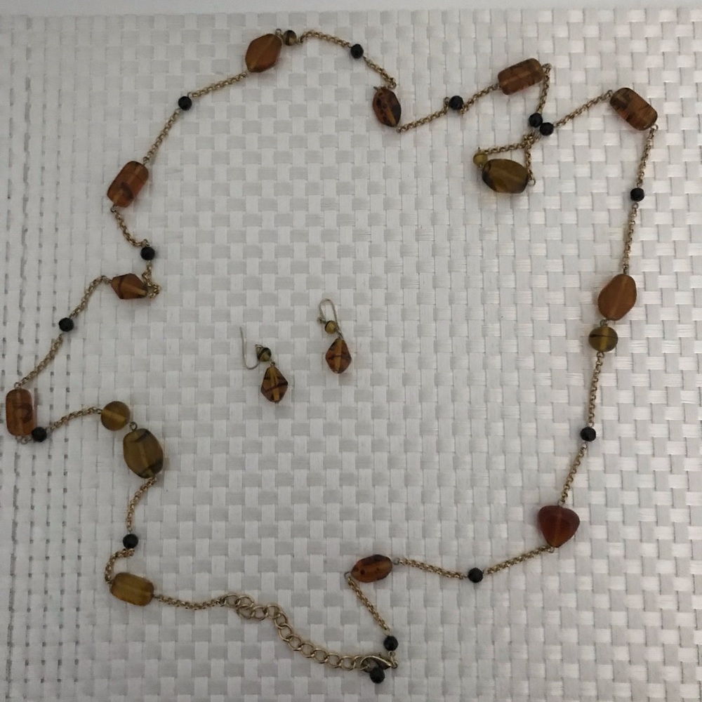 50inch necklace with matching French wire earrings